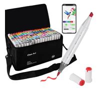 Chen Rui 168 Couleurs Feutre Alcool à Doubles Pointes Marqueur à Alcool | App Incluse | Pinceau & Biseautée| Séchage Rapide | Non Toxique | Mélangeable | Feutre Coloriage Adult pour Peinture, Croquis