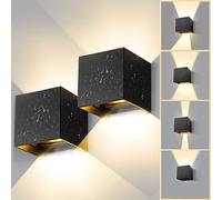 CHENBEN Applique Murale Interieur Exterieur 12W 3000K IP65 Étanche LED Lampe murale Extérieures Moderne Lampe Exterieur en Aluminium pour Chambre Salon Escalier, 2 Pièces