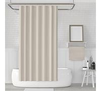 Chenbing Art Rideau de Douche 235x185cm Beige Extra Long et imperméable Rideau de Douche en Tissu en Polyester Rideau pour Salle de Bain Lavable en Machine avec Crochets pour la Maison, l'hôtel