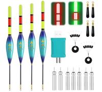 CHENBOOW Accessoires de Pêche,4 Pièces Flotteur Pêche,Flotteurs de Pêche à LED,Flotteurs pour Pêche,Bouchon Peche,Bouchon Lumineux Peche,pour la Pêche au Lac,Rivière ou étang