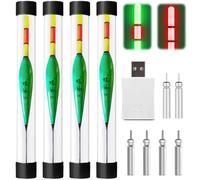 CHENBOOW Accessoires de Pêche,4 Pièces Flotteur Pêche,Flotteurs de Pêche à LED,Flotteurs pour Pêche,Bouchon Peche,Bouchon Lumineux Peche,pour la Pêche au Lac,Rivière ou étang