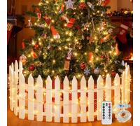 CHENBOOW Clôtures en Plastique Blanc pour Sapin de Noël,24 Pièces Arbre De Noël Clôture en Plastique Blanc,Cloture Jardin Miniature,Clôtures Décoratives,pour Sapin de Noël Mariage Fête