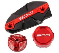 chencheng35 Accessoires moto compatibles avec 900 SE 2017-2024 et 2023 : couvercle du réservoir de liquide de frein avant et arrière, bouchon de remplissage d'huile moteur(Red Combo-3pcs)