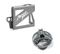 chencheng35 Compatible avec H0nda Africa Twin CRF 1100 L CRF1100L Adventure : bouchon de remplissage d'huile moteur, protection du réservoir de liquide de frein arrière(1 set-Grey)