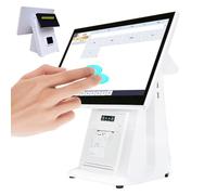 CHENCOO Caisse Enregistreuse Tactile (15,6"), Caisse Enregistreuse POS, Simplification du Travail (Tickets Imprimables) + Gestion À Distance, Résolution 1366×768/4 Go + 64 Go, pour Café,Dualscreen