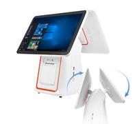 CHENCOO Caisses enregistreuses électroniques, caisses enregistreuses à écran Tactile, Prise en Charge des caissières Hors Ligne, Pliage Multi-Angles, écran Tactile 15,6 Pouces,White