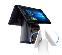 CHENCOO Caisses enregistreuses électroniques, caisses enregistreuses à écran Tactile, Prise en Charge des caissières Hors Ligne, Pliage Multi-Angles, écran Tactile 15,6 Pouces,Black