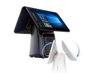 CHENCOO Caisses enregistreuses électroniques, caisses enregistreuses à écran Tactile, Prise en Charge des caissières Hors Ligne, Pliage Multi-Angles, écran Tactile 15,6 Pouces,Black