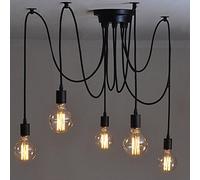 chendongdong Lustre araignee 5 Têtes Industriel abat-jour Suspensions Lustre lumière réglable plafond Suspension Vintage Rétro Lampe Plafonnier Luminaire Pendentif Lustres Luminaire plafond E27