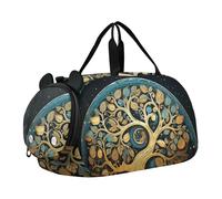 ChêNe Abstrait Sac de Sport Natation avec Compartiment à Chaussures,Sac de Voyage Weekend Sac à Main pour Filles GarçOns