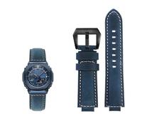 Chêne de ferme modifié adapté for Casio G-SHOCK GA-2100 GM2100 GM-110 GA110 DW5600 série bracelet de montre en cuir de vache givré for hommes (Color : Blue black, Size : 24-16mm)
