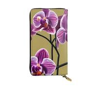 chenfandi Beau portefeuille orchidées, portefeuille à fermeture éclair pour femme, portefeuille long pour femme, portefeuille multi-cartes, et portefeuille d'embrayage, Noir , Taille unique