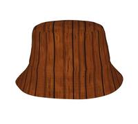 chenfandi Chapeau cloche à motif bois marron, chapeau de soleil pliable, respirant, convient pour la plage, le camping, la pêche, unisexe.