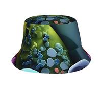 chenfandi Chapeau cloche avec pierres colorées, pliable, respirant, convient pour la plage, le camping, la pêche, unisexe, noir