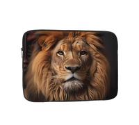 chenfandi L'étui pour ordinateur portable Lion's Gaze est fabriqué en tissu Oxford avec rembourrage en mousse de polyester, ouverture zippée et design portable., Noir , 15 inch