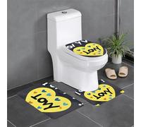 chenfandi Love You With All My Heart Lot de 3 tapis de bain doux, absorbants, antidérapants, adaptés pour salle de bain, toilettes, etc.