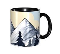chenfandi Mug White Snowy Mountains de 330 ml avec anse, convient pour le thé chaud, le lait et autres boissons, passe au micro-ondes.