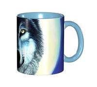 chenfandi Mug Wolf Under Moon - 330 ml - Avec anse - Convient pour le thé chaud, le lait et autres boissons - Passe au micro-ondes
