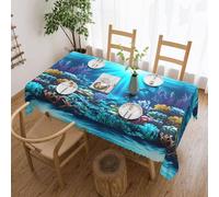chenfandi Nappe rectangulaire en polyester lavable pour tables à manger, fêtes, buffets, 183 x 137 cm
