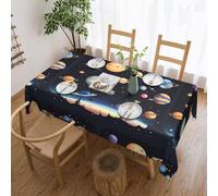 chenfandi Nappe rectangulaire Saturn Jupiter Earth 183 x 137 cm # lavable en polyester pour tables à manger, fêtes, buffets.