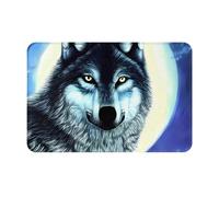 chenfandi Paillasson Wolf Under Moonfront - Absorbant et antidérapant - 60 x 40 cm - Pour entrée, chambre à coucher