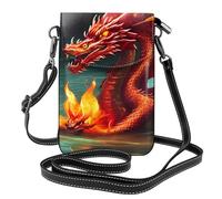 chenfandi Sac à bandoulière pour femme Dragon King In Fire, portefeuille pour téléphone à fermeture éclair, sac à main à bandoulière, bandoulière réglable.