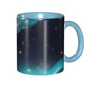 chenfandi Tasse avec anse pour thé chaud, lait et autres boissons - Passe au micro-ondes - 330 ml - Motif étoiles de science-fiction