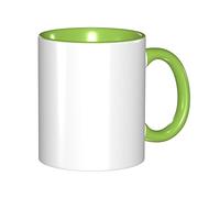 chenfandi Tasse blanche de couleur unie, 330 ml avec poignée, adaptée pour le thé chaud, le lait et d'autres boissons, passe au micro-ondes.