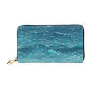 chenfandi The Deep Blue Sea Wallet, portefeuille zippé, portefeuille de grande capacité, portefeuille long, portefeuille multi-cartes, et unisexe, Noir , Taille unique