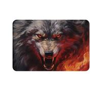 chenfandi Wolves In The Flame Roar Tapis de sol antidérapant pour chambre à coucher, salle de bain, salon, etc. 40 x 60 cm