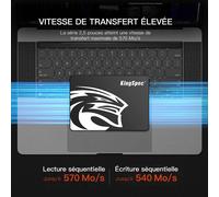 CHENG-256Go 2.5"" SATA SSD, SATA III 6Go/s SSD Interne - 3D NAND Flash pour Ordinateur de Bureau/Portable/Tout - en - Un (P3,256Go)