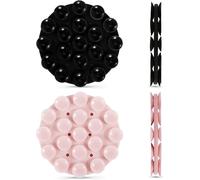 Cheng-2pcs Double Face Support Téléphone À Ventouse, 70x8,3mm Rond Téléphone À Ventouse En Silicone Polyvalent Porte Téléphone À Ventouse Pour Téléphones Mobiles Alimentation Mobile (Noir + Rose)