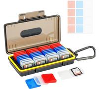 CHENG-Boite Carte SD, 36 Paquets Etui Carte SD en Plastique 3 Couleurs, pour SD SDXC SDHC, Résistant à l'eau, Pochette Rangement Carte SD avec Étiquette, Portable