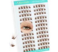 Cheng-Brown Cils Individuels Wispy Eyelashes Thin Band Natural Individual Lashes C Curl 7-12mm Extension De Cils Eyelash Clusters Volume 120pcs Diy At Home Lightweight And Comfortable