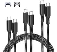 CHENG-Cable Chargeur PS5 Slim Pro Manette 1M/2M/3M 3 Pack,Câble Chargeur USB C vers Type C 100W,Cordon Charger Rapide pour X Box Series X/S,Switch 2,Elite Series 2,PlayStation 5 DualSense,PS5 Pro