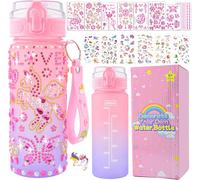 Cheng-Cadeau Pour Fille De 5, 6, 7, 8, 9, 10, 11 Ans, Bricolage, Licorne, Cadeaux D'anniversaire Pour Filles De 4 À 12 Ans, Bouteilles D'eau Scolaires Avec Autocollants Diamant Pailletés