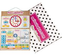 Cheng-Calendrier Horloge Semainier Magnétique Pour Enfant, Jeu Éducatif Date, Temps Et Heure Pour Mur Ou Frigo, 43x32cm Boîte Cadeau D`Anniversaire D`Enfant En Garderie Ou École Maternelle (Français)