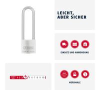 Cheng-Candado Titalium 30mm Arco Extralargo Llaves Igual Abuka56192 Multicolore