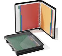 Cheng-Classeur A4 Avec 3 Anneaux Pour Fiches Documents 35 X 29 Cm, Zipper Binder Avec 8 Diviseurs En Plastique Insérables, Utilisation Optimale Au Bureau, À L'école Et À L'étude, Noir, Transparent