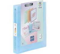 Cheng-- Classeur Souple A4 Maxi Personnalisable - 4 Anneaux - Dos 4cm - Pour Documents A4 - Bleu Translucide