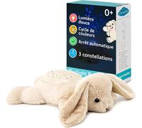 Cheng-Cloud B Peluche Veilleuse Nomade Dream Buddies ¿ Benny Le Lapin Projecteur D¿Étoiles 3 Couleurs Dès La Naissance Minuteur, Noir