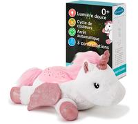 Cheng-Cloud B Veilleuse Apaisante Projecteur D'étoiles Luminosité Douce 3 Couleurs 3 Constellations Arrêt Automatique Veilleuse Musicale Peluche Licorne Twilight Buddies Unicorn W/Wings