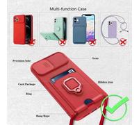 Cheng-Cordon De Coque Compatible Avec Oppo Realme C55, Collier Pour Étui Colliers De Cellulaire, Silicone Cover Protection De La Caméra Étui Lanyard Case-Bleu