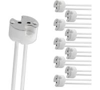 CHENG-Douille GU5.3 avec Silicon Câble, 12V-250V 2A max. 100W, MR16 GU5.3 Support Base en Céramique, Douille GU5.3 G4 GU4 G6.35 pour Spot LED Halogène, lot de 10