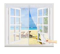 CHENG Fenêtre Rideau magnétique pour Portes 100x215cm, Mailles Ultra Fine, Automatiquement fermé Pliable Facile pour Enfants et Animaux, Empêche de Passer Les Moustiques - Blanc