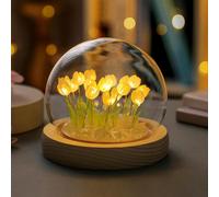 CHENG-Forever Lampe tulipe romantique jaune pour filles et femmes, décoration de chambre mignonne