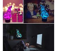 Cheng-Fullosun Veilleuse 3d Avec Motif Loup - Lampe D'illusion Optique Pour La Maison Et Le Co-Dodo- Télécommande Avec 16 Couleurs Changeantes - Pour Enfants, Garçons Et Hommes Wolf 2.