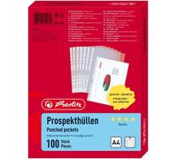 Cheng-Herlitz 10840320 Pack De 100 Pochettes Perforées A4 Grainées Premium (Import Allemagne)