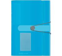 Cheng-Herlitz 11277944 Classeur À Soufflets En Polypropylène À 12 Compartiments Bleu Transparent