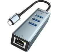 CHENG-Hub USB C en Aluminium avec Ethernet 10/100 Mbps, 1 USB 3.0, 2 USB 2.0, Adaptateur USB C to Ethernet pour MacBook Air/Pro M1, iPad M1, Windows, Chromebook, Lenovo, HP, Dell